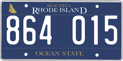 RI license plate 864015