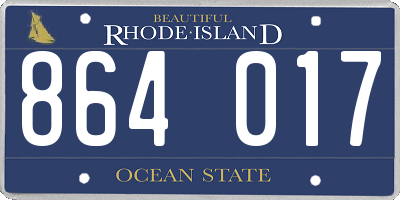 RI license plate 864017