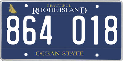 RI license plate 864018