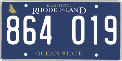 RI license plate 864019