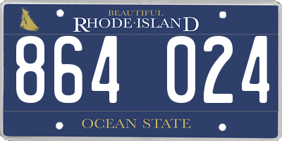 RI license plate 864024