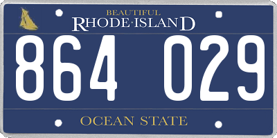 RI license plate 864029