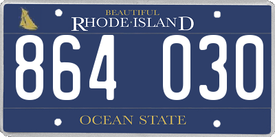 RI license plate 864030