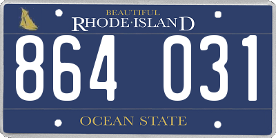 RI license plate 864031