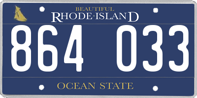 RI license plate 864033