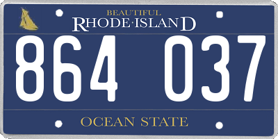 RI license plate 864037