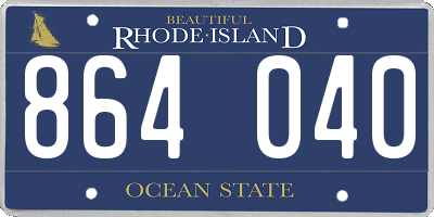 RI license plate 864040