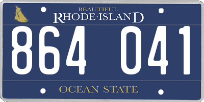 RI license plate 864041