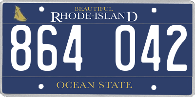 RI license plate 864042