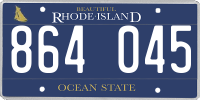 RI license plate 864045