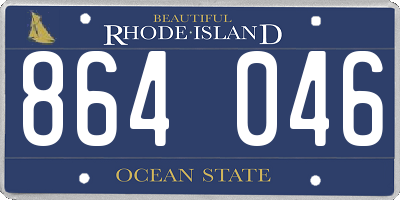 RI license plate 864046