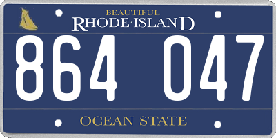 RI license plate 864047