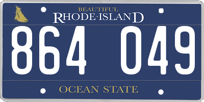 RI license plate 864049