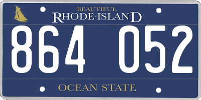 RI license plate 864052