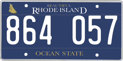 RI license plate 864057