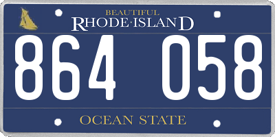 RI license plate 864058