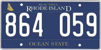 RI license plate 864059