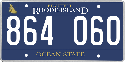 RI license plate 864060
