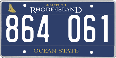 RI license plate 864061