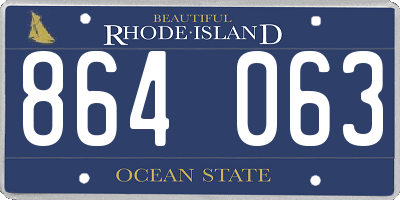 RI license plate 864063