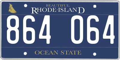 RI license plate 864064