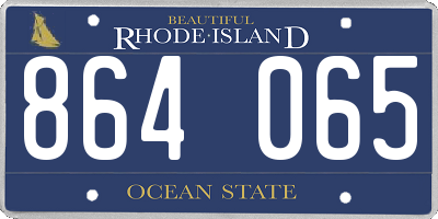 RI license plate 864065