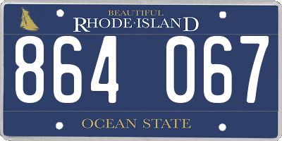 RI license plate 864067