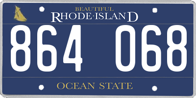 RI license plate 864068