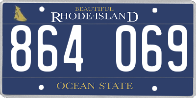 RI license plate 864069