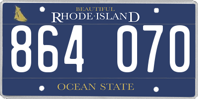 RI license plate 864070