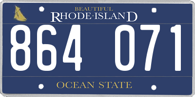RI license plate 864071