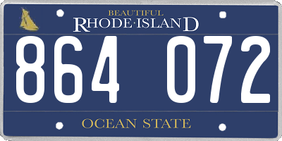 RI license plate 864072