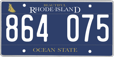 RI license plate 864075
