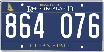 RI license plate 864076