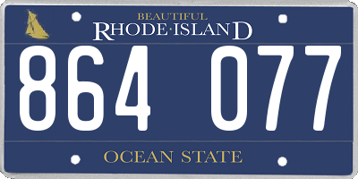 RI license plate 864077