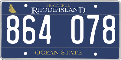 RI license plate 864078