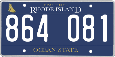 RI license plate 864081