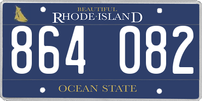 RI license plate 864082