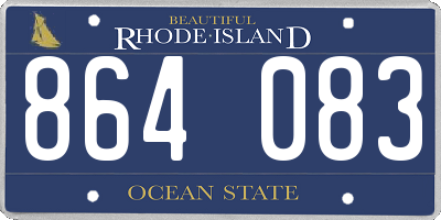 RI license plate 864083