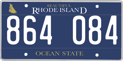 RI license plate 864084