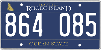 RI license plate 864085