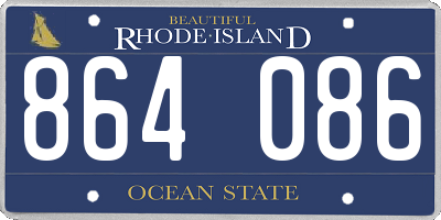 RI license plate 864086