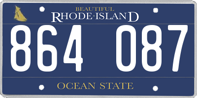 RI license plate 864087