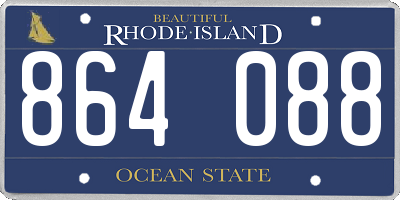RI license plate 864088
