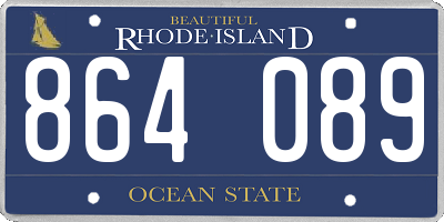 RI license plate 864089