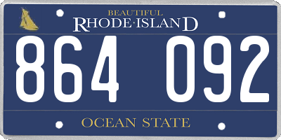 RI license plate 864092
