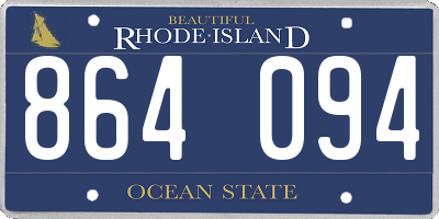 RI license plate 864094
