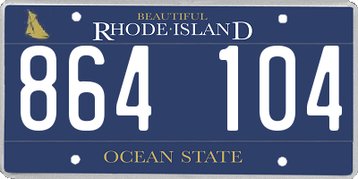 RI license plate 864104
