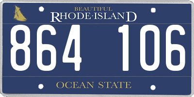 RI license plate 864106