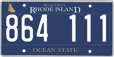 RI license plate 864111